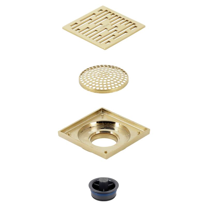 Watercourse Transit 4" Square Grid Shower Drain