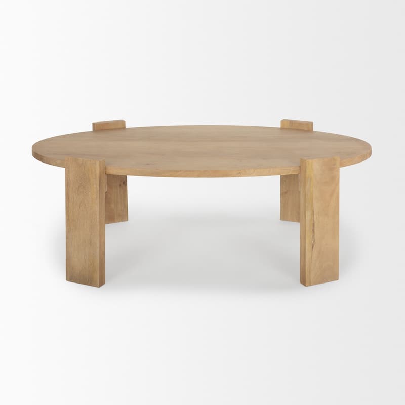 HomeRoots 48" Natural Solid Wood Oval Coffee Table - 48' X '16' X '30