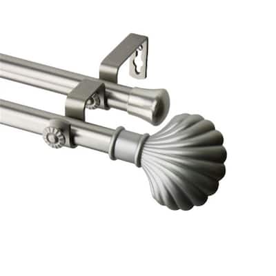 Scallop Double Curtain Rod - 13-16" Adjustable Drapery Rod - Elegant Home Decor - 84