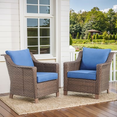 Outdoor Dining Chairs Rattan Bistro Chairs - Brown