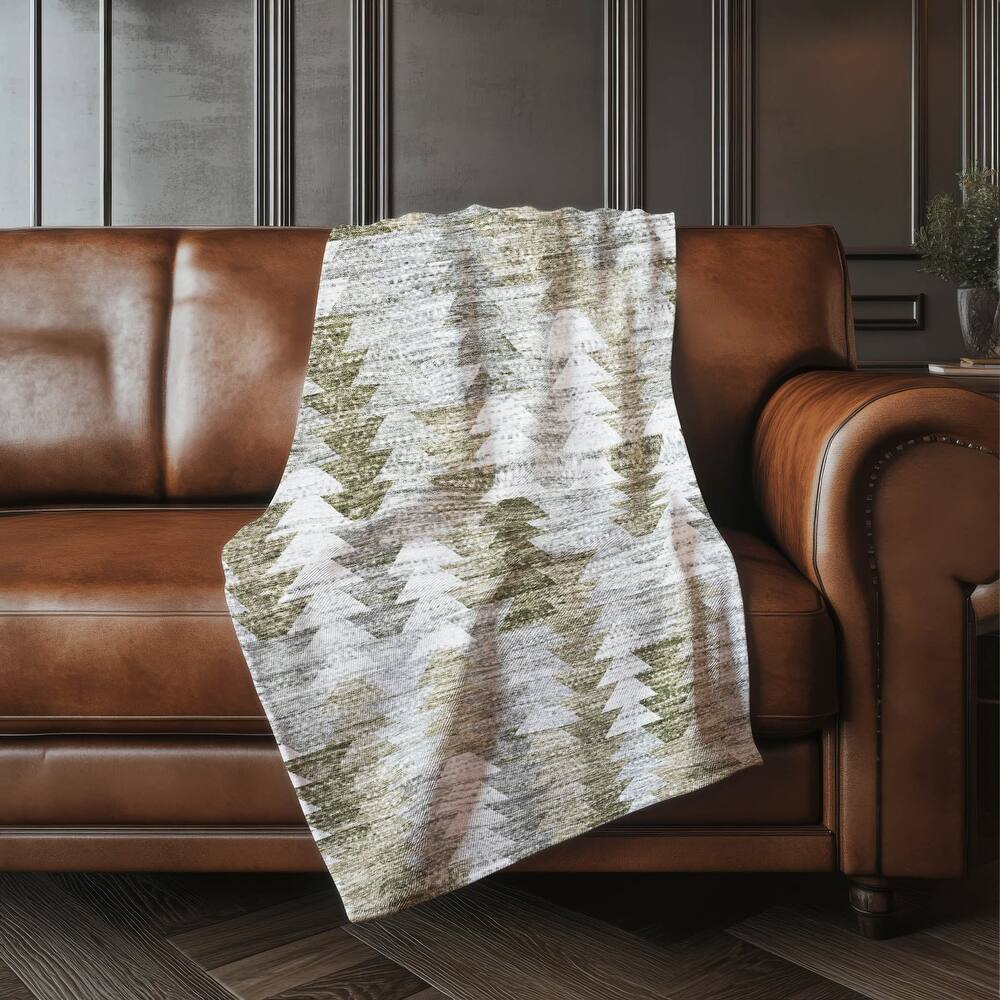 Premium Machine Washable Boho Modern Sherpa Throw Blanket