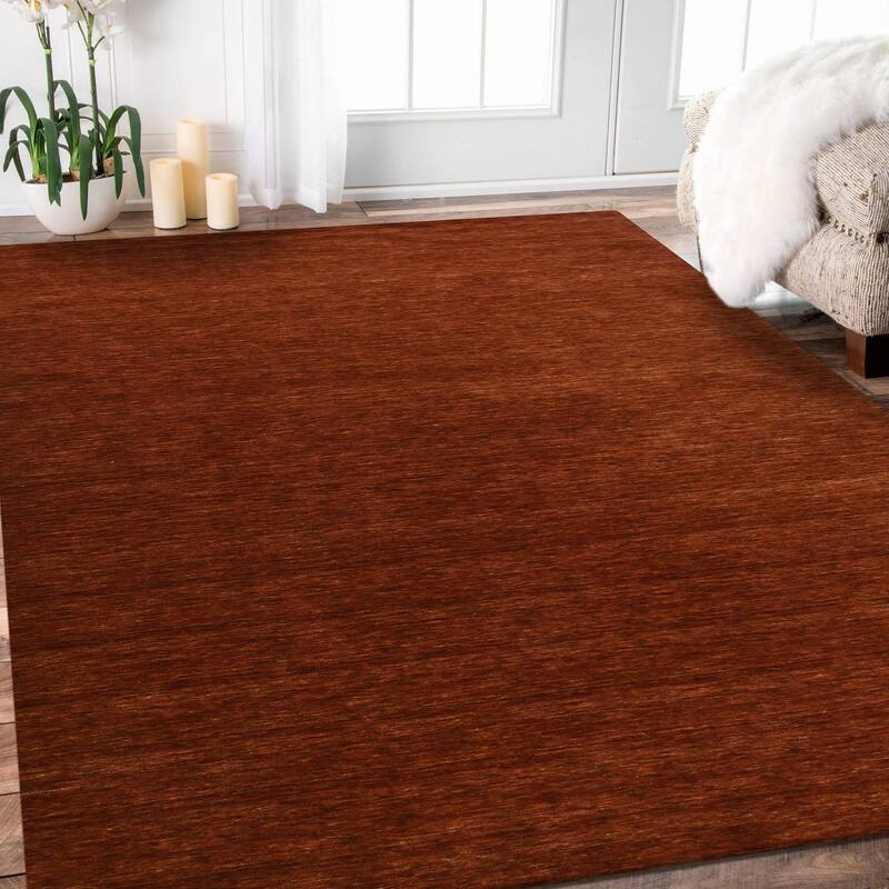 Granada All-Natural Handwoven Wool Area Rug - 5' x 8' - Red