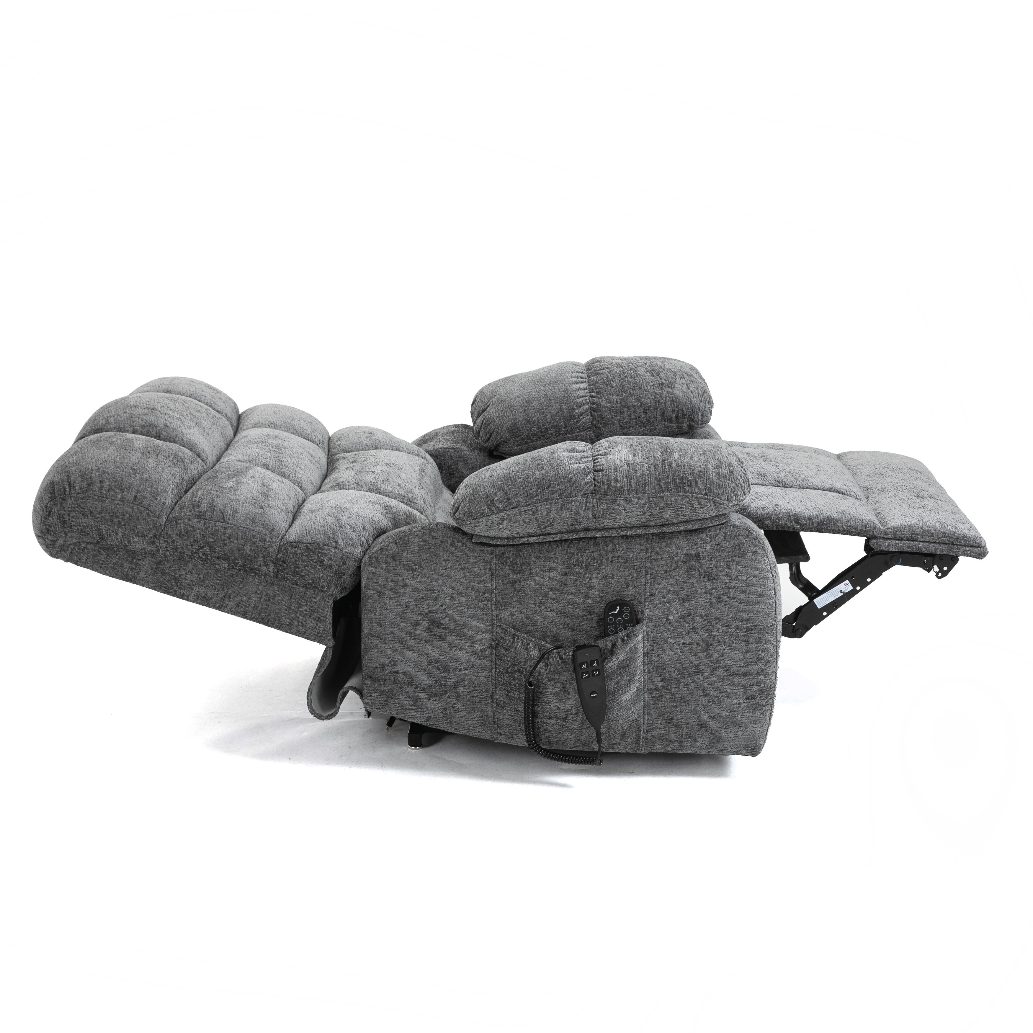 Lift Recliner Chair Heat Massage Dual Motor Infinite Position Up