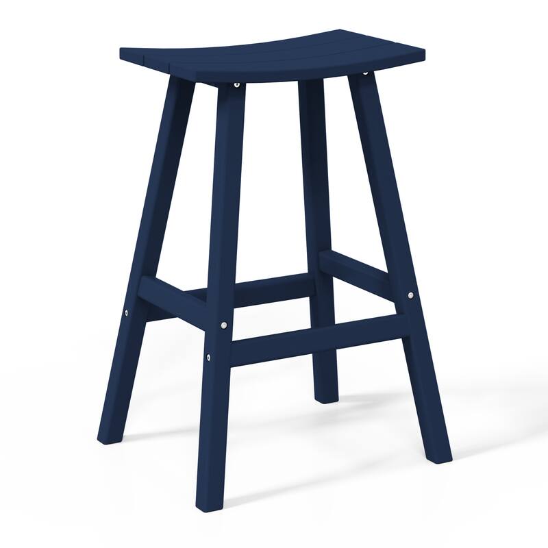 Laguna Hdpe All Weather Outdoor Patio 29" Saddle Seat Bar Stool (Set Of 3)