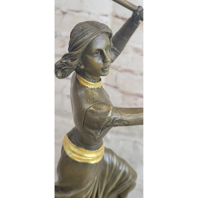 Art Deco By Gaudez Joan Of Arc French Maid Of Orleans Hot Cast Bronze Sculpture