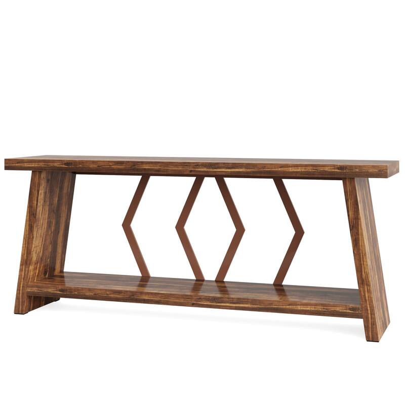 70.86-Inch Console Table, Wood Entryway Table with Storage, Couch Side Foyer Hallway Accent Table for Living Room, Entrance