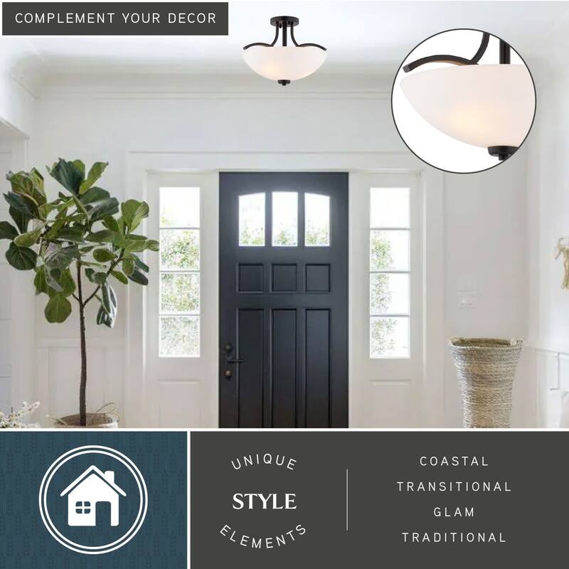 Vaxcel Lighting C0341 River Grove 3 Light 15" Wide LED Semi-Flush Bowl