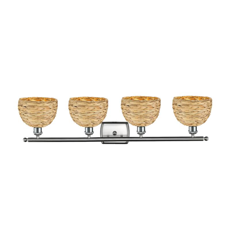 Innovations Lighting 516-4W-12-38 Woven Rattan Vanity Woven Rattan 4