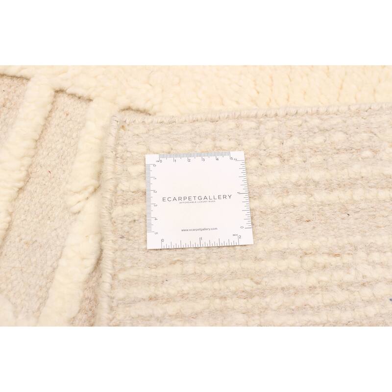 ECARPETGALLERY Hand-knotted Tangier Cream Wool Rug - 5'2 x 7'9