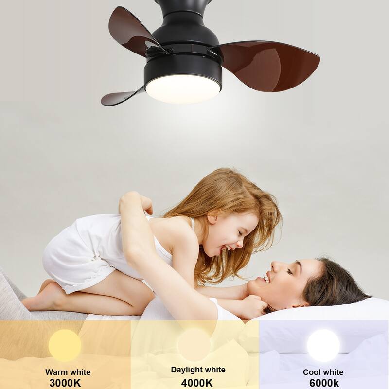 22"/23"/29" Flush Mount Ceiling Fan with Light and Remote Control for Small Room,Patio,Kitchen,Bedroom