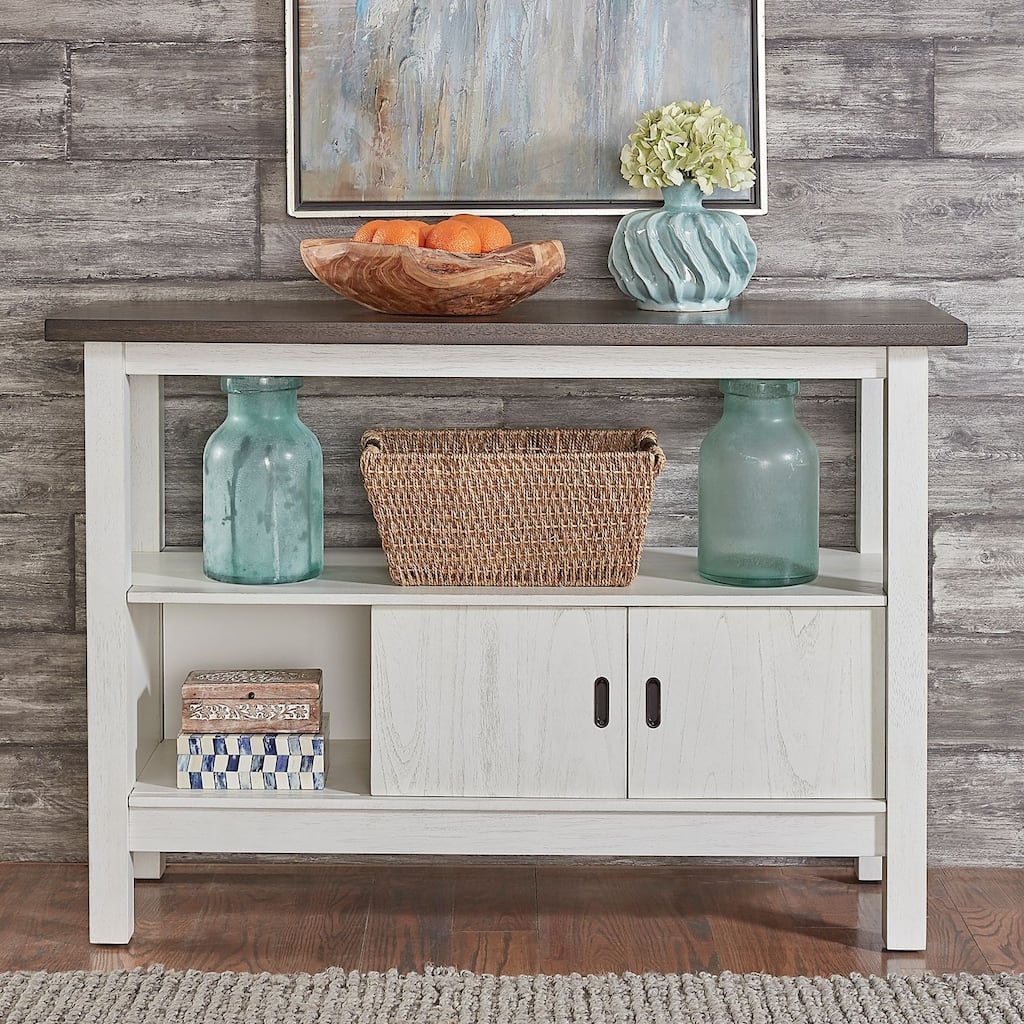 Brook Bay Textured White & Carbon Gray Sideboard