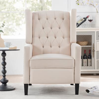 27" Wide Tufted Fabric Wingback Chair