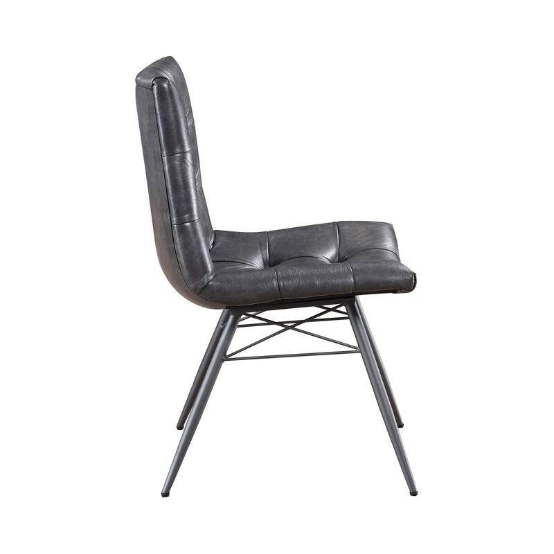 Charcoal and Gunmetal Tufted Back Upholstered Dining Chairs (Set of 4)