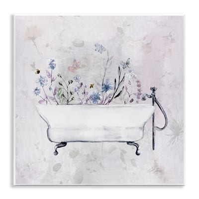 Stupell Antique Bathtub Botanicals Wall Plaque Art Design By Stella Chang