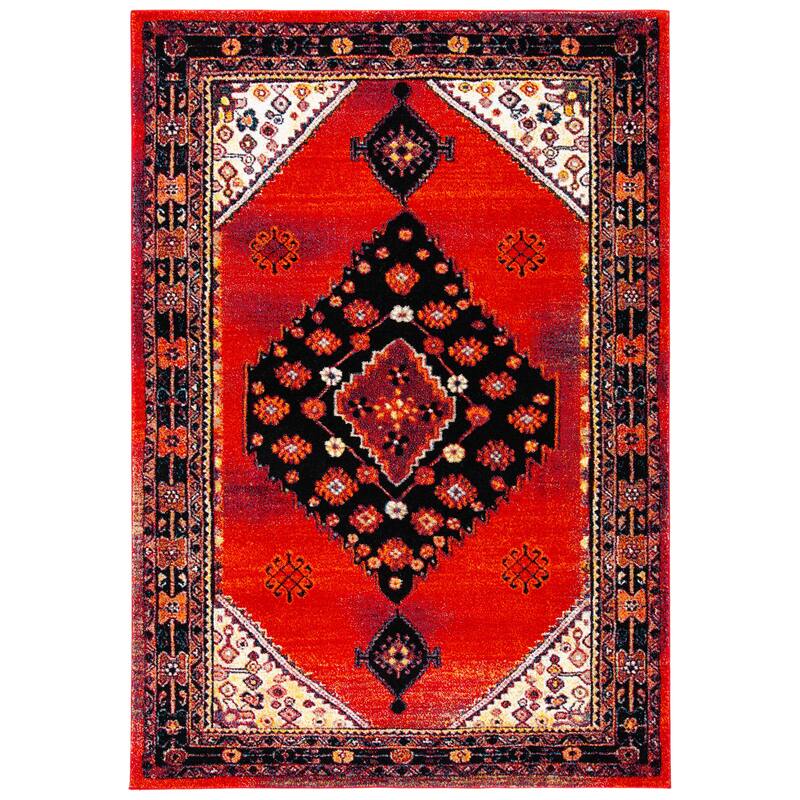 SAFAVIEH Vintage Hamadan Adalet Oriental Medallion Rug - 4' x 6' - Red/Blue - Rectangle