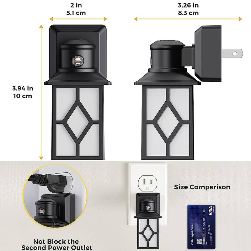 2 Pack Vintage Farmhouse Night Light Plug into Wall, Farmhouse Rustic