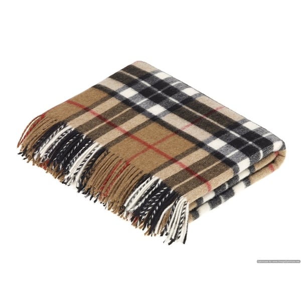 slide 2 of 4, Campbell Thompson Clan - Merino Lambswool Throw Blanket - Made in UK