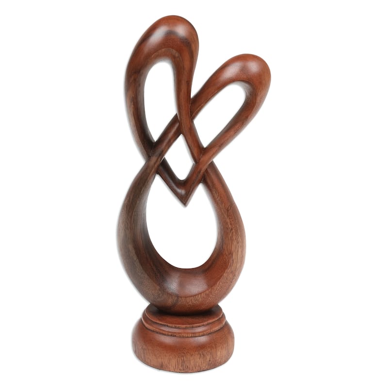 Novica Handmade Evergreen Love Wood Sculpture