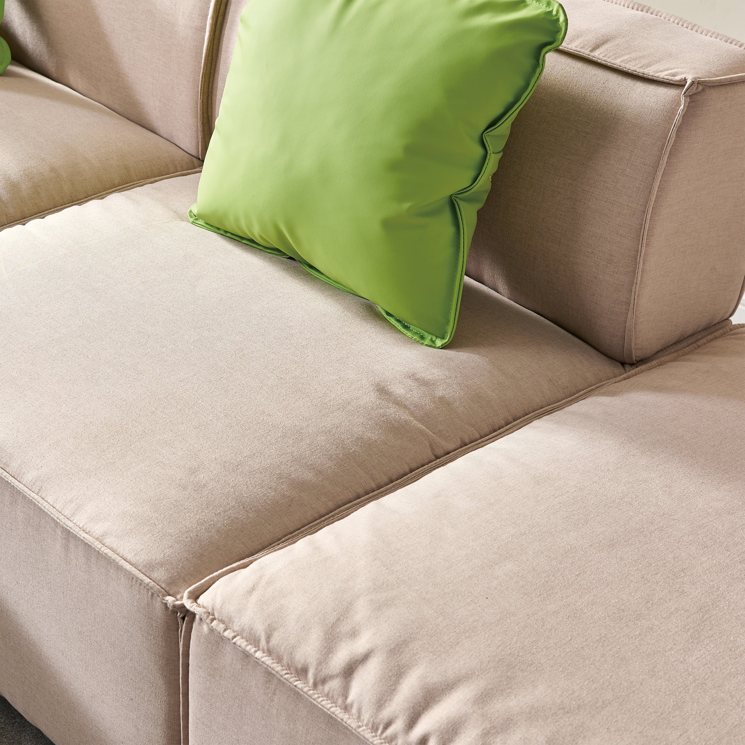 Modular Sofa With Detachable Modular Armrests And Cushions