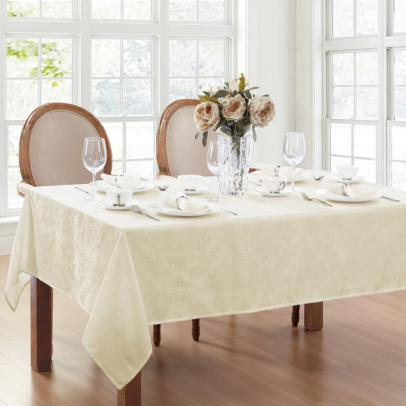 Caiden Elegance Damask Tablecloth - 60"x144" - Ivory