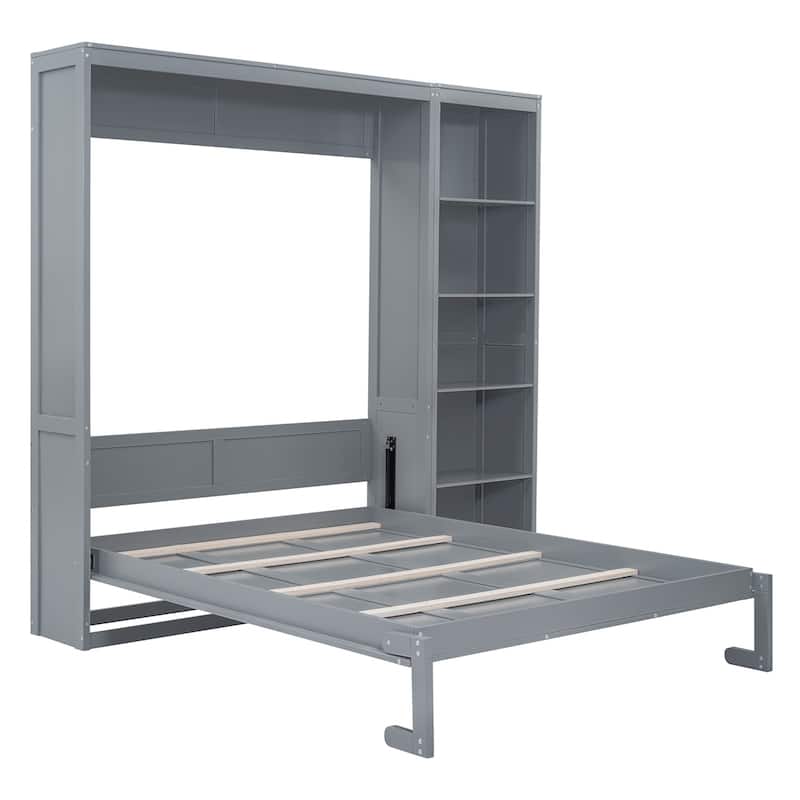 Merax Murphy Bed Wall Bed with Shelves