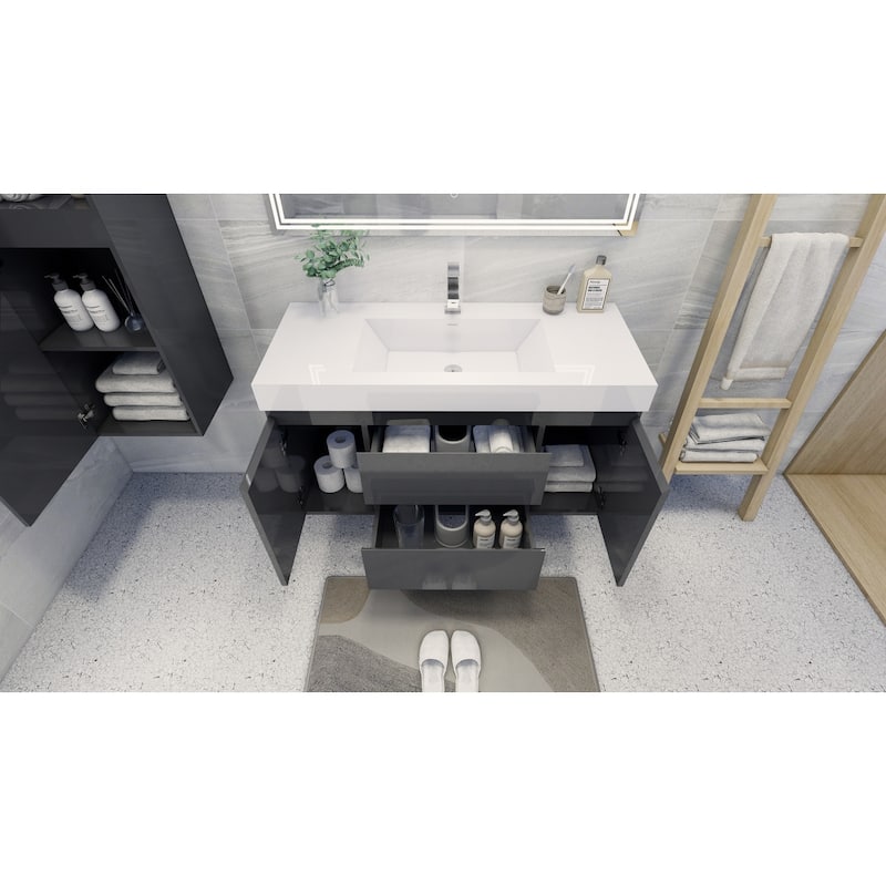 Baillie 48'' Wall-Mounted Vanity with Reinforced Acrylic Sink