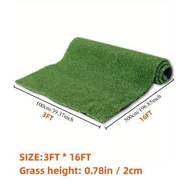 dimension image slide 3 of 4, Premium Artificial Turf w/Durable Rubber Backing