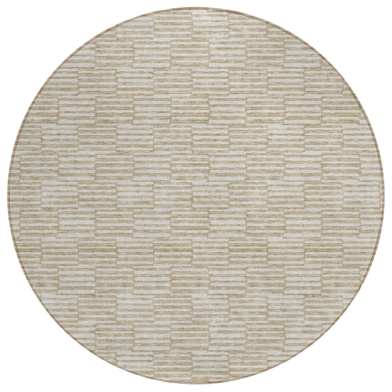 Machine Washable Indoor/ Outdoor Chantille Stripe Blocks Rug