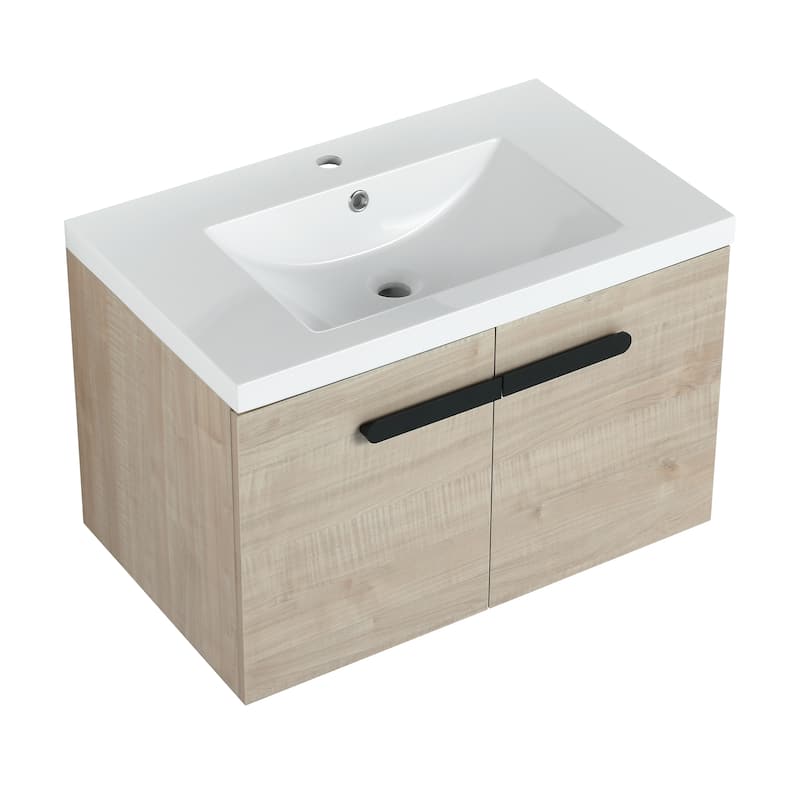 30 Inch Bathroom Cabinet With Sink,Soft Close Doors,Float Mounting Design, For Small Bathroom