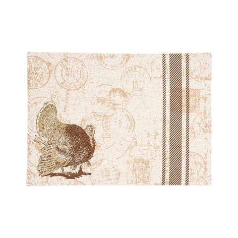 Turkey Elegant Printed Rustic Thanksgiving Placemat Set of 6 - Set of 6