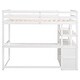preview thumbnail 32 of 42, Modern Loft Bed with Storage Staircase & Desk, Wood Loft Bed w/Storage Shelves & 2 Built-in Drawers, for Kids Teens Boys Girls