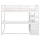 preview thumbnail 9 of 43, Multifunction Wood High Loftbed Frame with L-Shaped Desk, Shelves & 2 Built-in Drawers for Kids Teens Bedroom