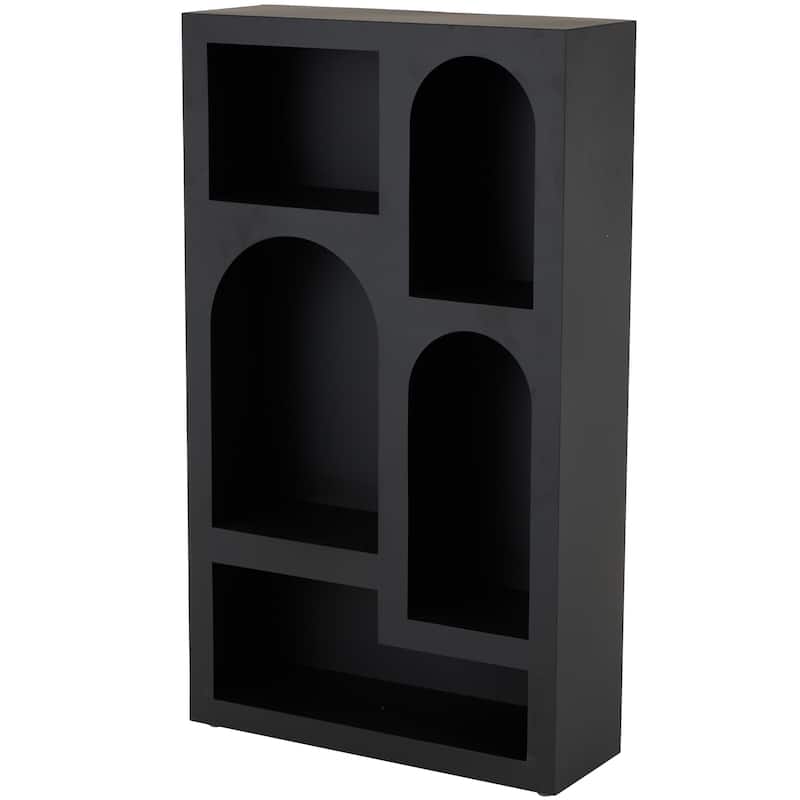 Metal Geometric 5 Shelf Shelving Unit - Black or Cream - Roche River Decor - Black