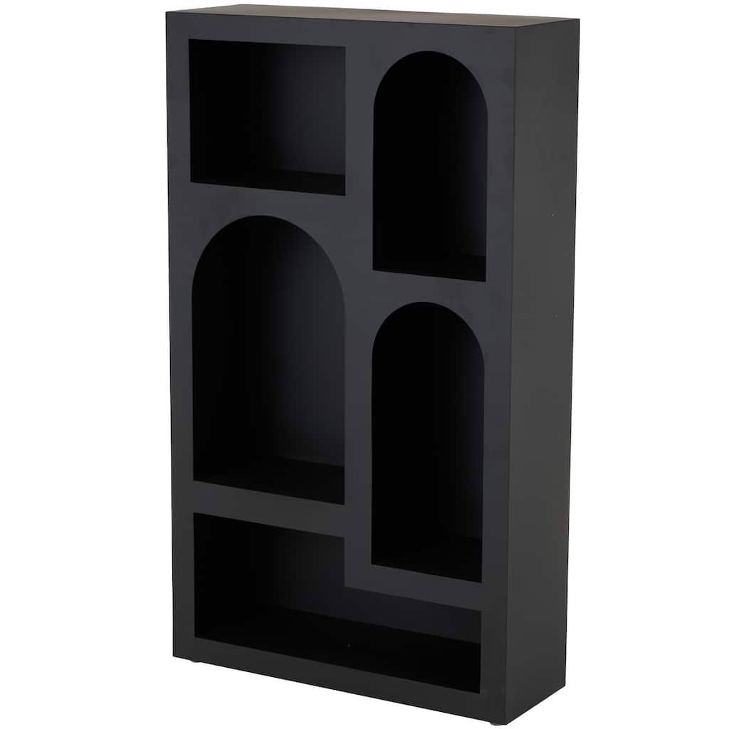 Metal Geometric 5 Shelf Shelving Unit - Black or Cream - Roche River Decor