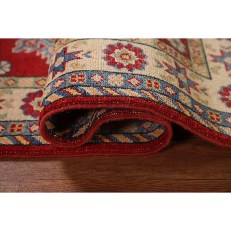 Traditional Red Kazak Accent Rug Hand-Knotted Wool Carpet - 2'8" x 4'1"