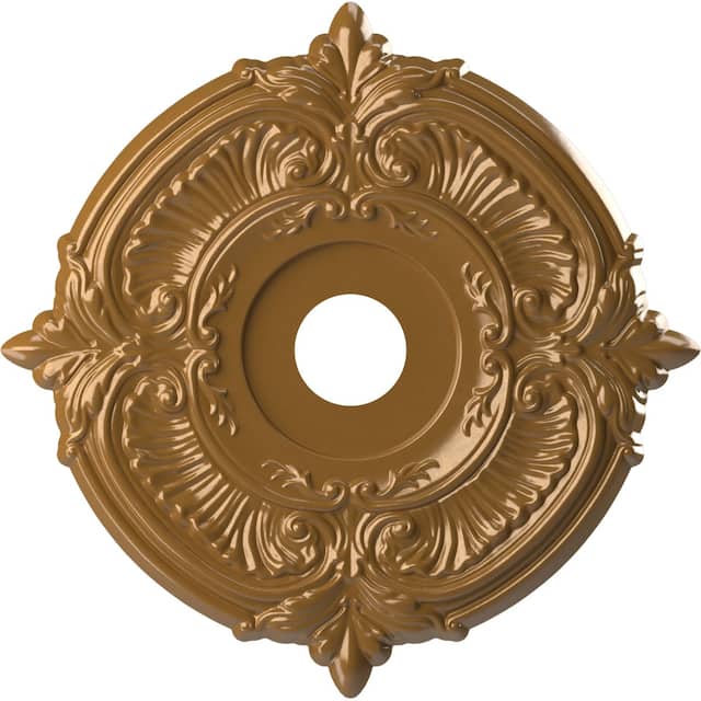 3 1/2" Inside Diameter - Attica Thermoformed PVC Ceiling Medallion - 19" Outside Diameter - Universal Aged Metallic Vintage Gold