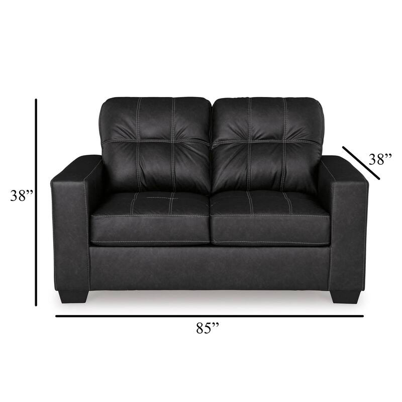 Barl Sofa Sleeper, Queen Size Pull Out Bed, 85 Inch Black Faux Leather