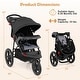 preview thumbnail 11 of 17, Babyjoy Jogging Stroller Foldable Jogger with Adjustable Canopy - See Details