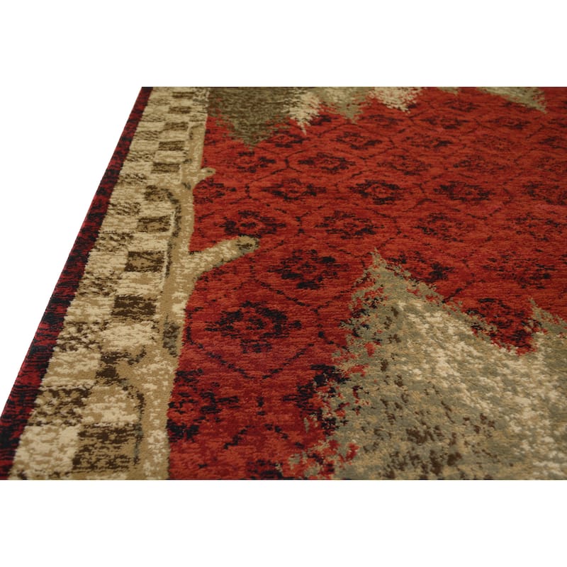 American Destination Forest Woods Lodge Cabin Area Rug