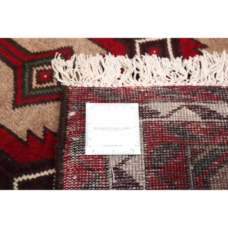ECARPETGALLERY Hand-knotted Teimani Red Wool Rug - 3'7 x 6'1