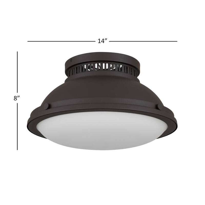 Halo 2-Light 14" Dark Bronze Flush Mount Ceiling Light