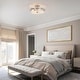 preview thumbnail 9 of 11, Uolla Modern Glam 4-Light Drum Warm Brass Semi Flush Mount Textured Glass Ceiling Light - D 15.5"* H 6.5"