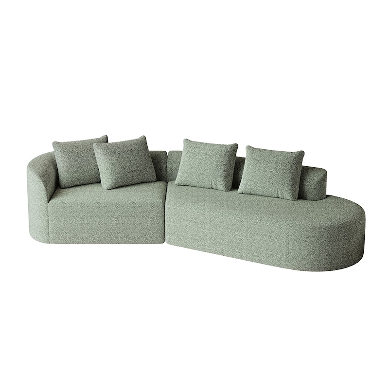 GDFStudio - Thalric Chenille 4-Seater Oversized Sectional Sofa with Pillows