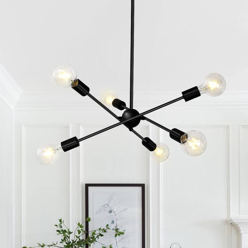 Mid-century Modern 6-light Sputnik Chandelier - Adjustable Arms