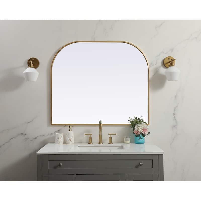 Indigo Home Metal Frame Arch Mirror 40x34 Inch