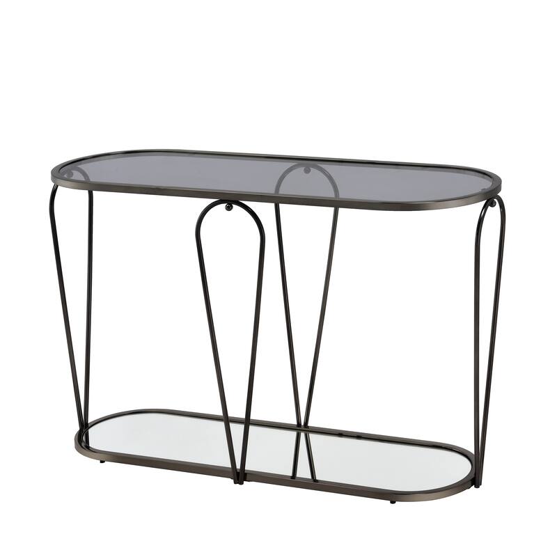 Gable Glam Glass Top 3-Piece Coffee Table Set with Shelf by Furniture of America