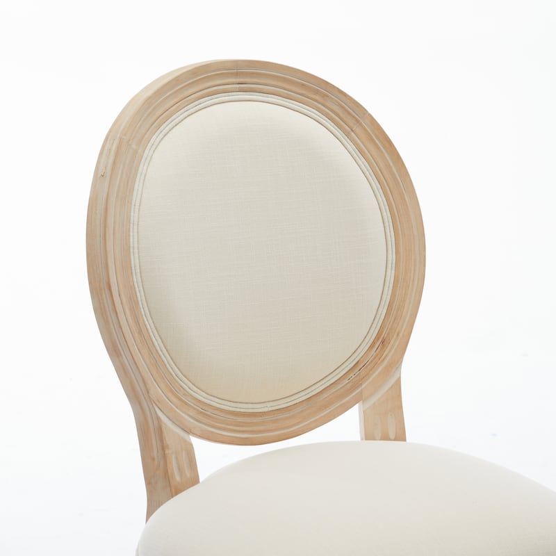 Solid Wood Bar stools Set of 2, Classic French Country Wooden Barstools with Upholstered Seating