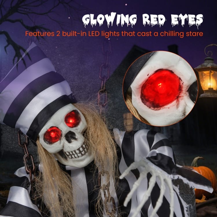 Black-White PE Fabric Animated Halloween Prisoner with Sound and Motion