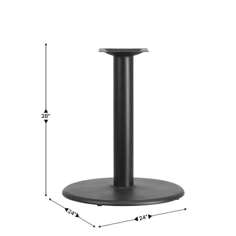 24" Round Restaurant Table Base with 4" Dia. Table Height Column