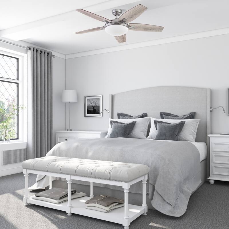 48" Honeywell Carmel Brushed Pewter Ceiling Fan with Integrated Light and Remote